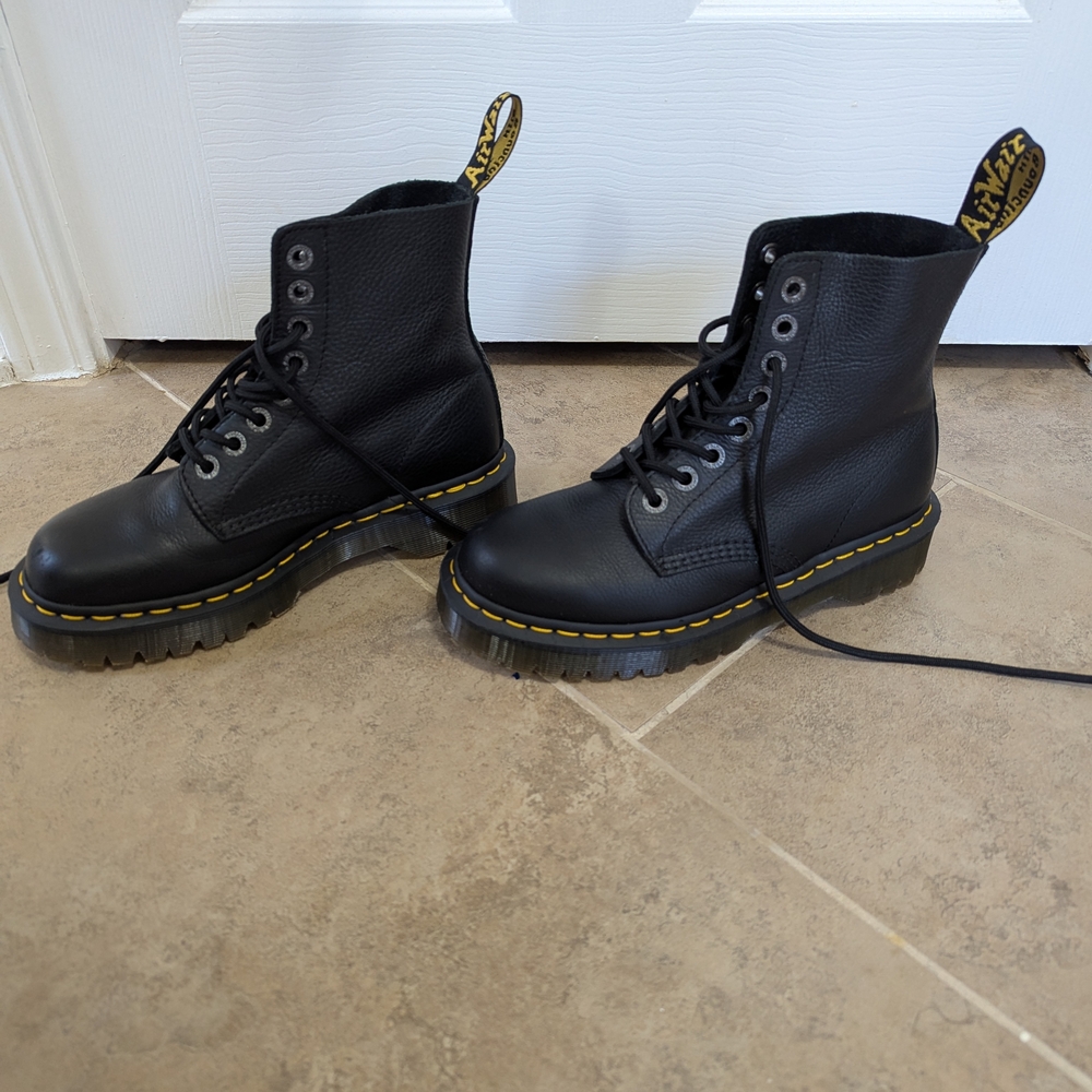 Dr. Martens Black Leather Boots - Picture 3 of 8